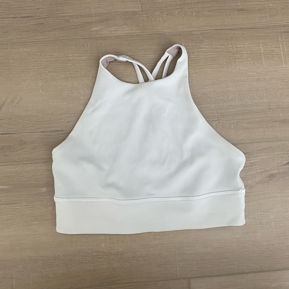 Lululemon ribbed high neck longline bra 8